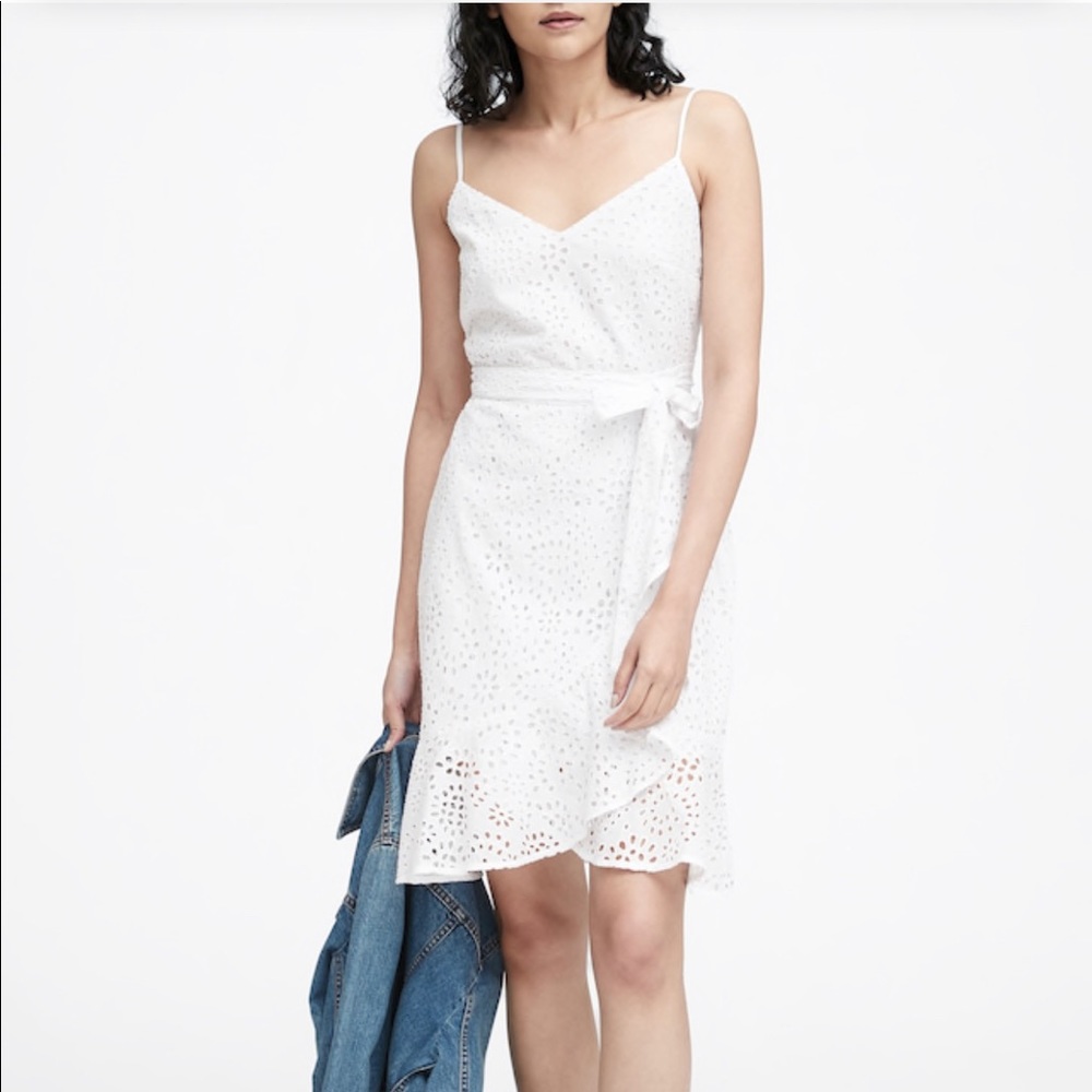 Eyelet ruffle spring dress